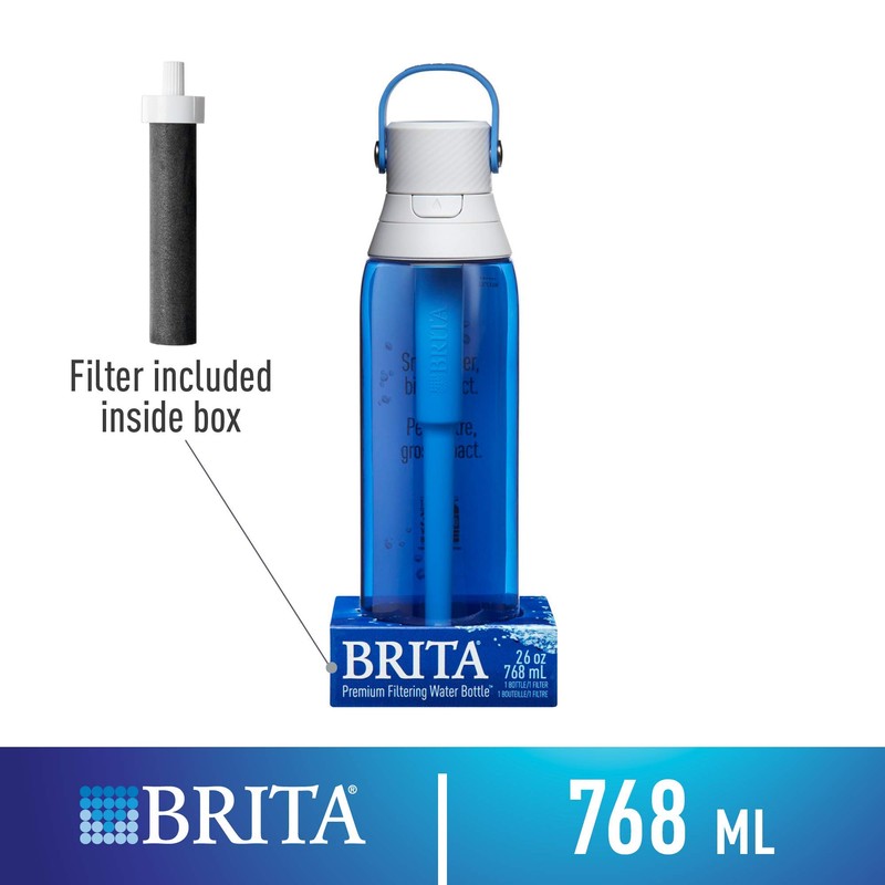 Brita Resolution Bottle, Premium Filtering Bottle Hard Sided Sapphire 768