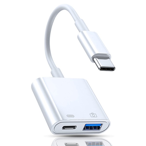 2024 New Chip Released: Type-C to USB Converter Adapter, 2 in 1 Type C USB Camera Adapter, OTG Converter Cable, High Speed Transmission, Two-Way Data Transfer, Photo/Music/Video Transfer, Rapid