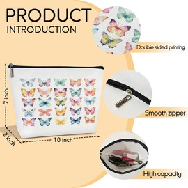 HUQIL Aesthetics Makeup Bag for Women, Butterfly Gifts for Women Butterflies Lover Gifts for Daughter Sister Besties Coworker Friends Toiletry Cosmetic Bag, Zipper Travel Organizer Pouch -FS295