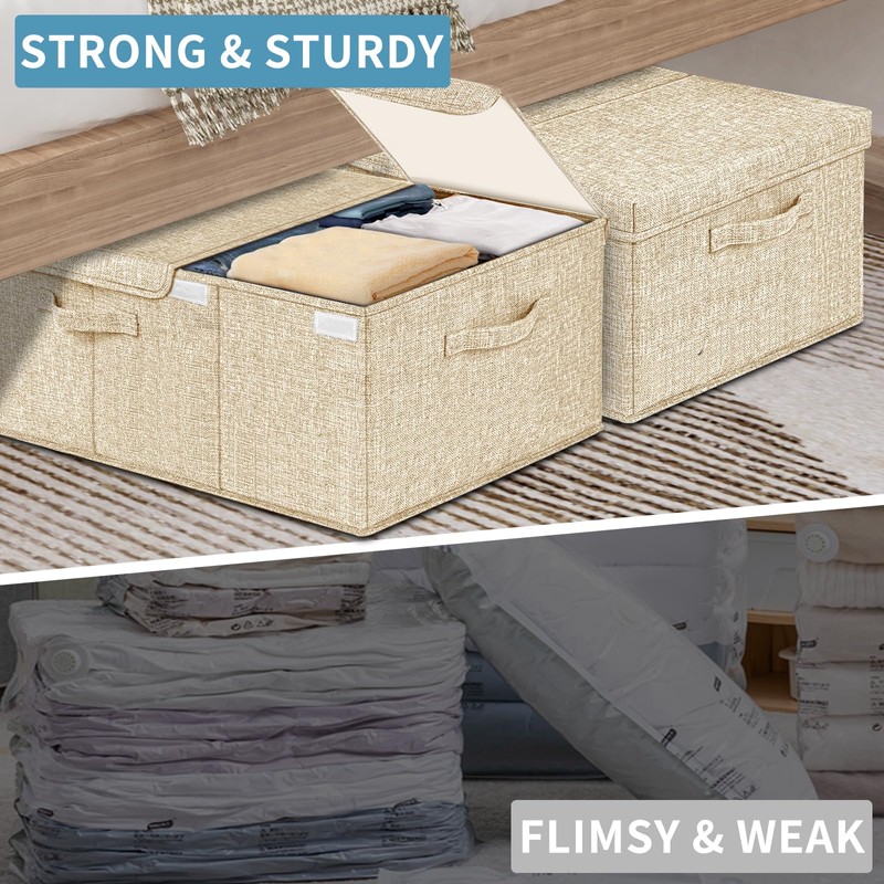 Hoyula Deep Under Bed Storage Container, 10" Tall Height Underbed