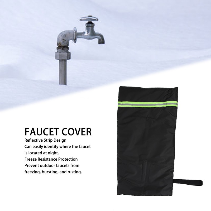 Outdoor Faucet Cover Waterproof Winter Protector Black Warm Keeping Freeze