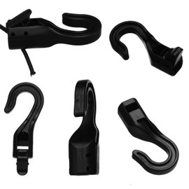 15 Pack Bungee Cord Hooks Terminal - Shock Cord Hooks with Quick Snap Lock for 1/8 to 1/4 Inch Bungee Straps, Adjustable for Kayak, Motorcycle, Boat & Outdoor Activities