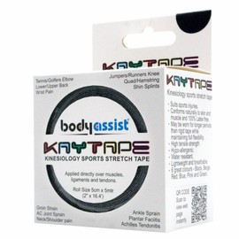 BodyAssist Kaytape Kinesiology Sports Tape (Black) X 5 Metres