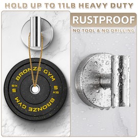 Fenas Suction Cup Hooks for Shower - Bathroom Reusable Hooks for Towels, Robes & Loofah - No-Drill Mounting on Kitchen,Walls,Metal,Glass,Mirrors,Tile & Smooth Non-Porous Surfaces (2, Brushed Nickel)