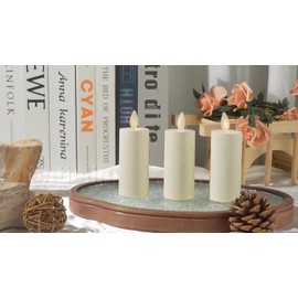 Luminara Flameless Votive LED Candles Moving Flame Ivory with Remote Set of 2