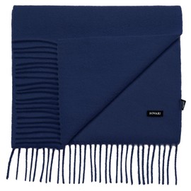 Bovari Women's Cashmere Scarf, 100% Cashmere, Premium Quality, 180 x 31 cm, Many Colours (Edel Kuschelweich) - Blue (Navy Blue), size: m