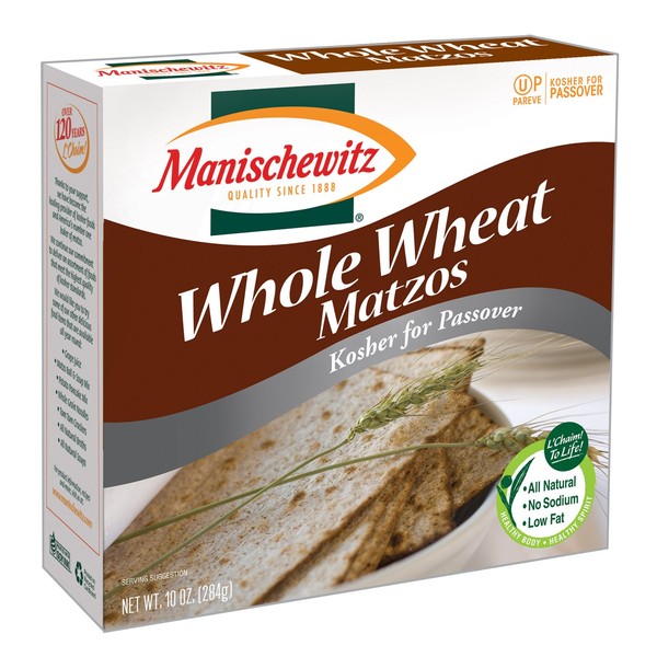 Manischewitz Passover Whole Wheat Matzo, 10 Ounce Boxes (Pack of 6)
