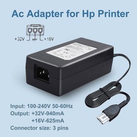 Xzrucst +32V +16V AC/DC Adapter Replacement for HP Officejet 4315 Q8087A 4315v Q8080A 4315xi All in One Printer Fax Scanner Copier Power Supply Cord Cable PS Charger Mains PSU