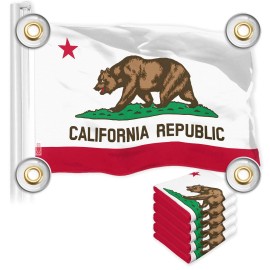 UD_G128 5 Pack: California CA State Flag  3x5 Ft  LiteWeave Pro Series Printed 150D Polyester, 4 Corner Brass Grommets  Vibrant