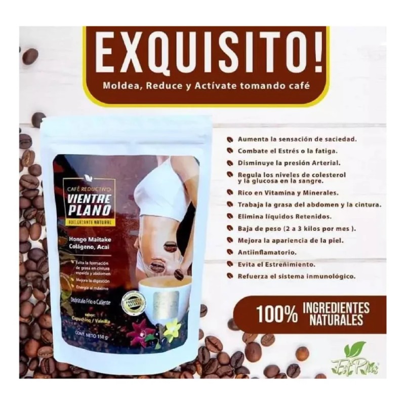 Café Vientre Plano Capuchino Fit Plus Sabor Vainilla 250g