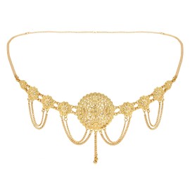 I Jewels Gold Plated Indian Wedding Bollywood Adjustable Boho Waist Chain/Belly Chain/Kamarband For Women (B068FL)