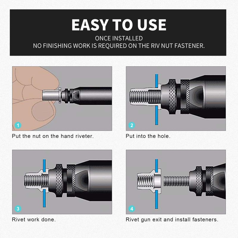 Pack of 60 Rivet Nuts M5 Stainless Steel - Retractable