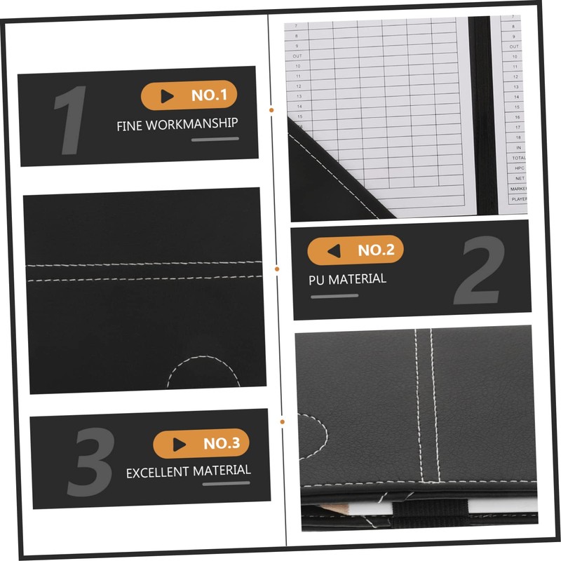 Outanaya Golf Scorecard Notebook Sturdy Pu Leather Cover Sports Scorecard