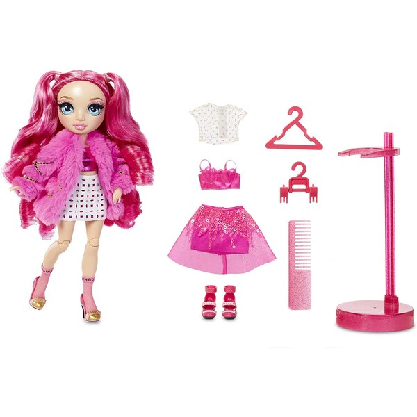 Rainbow High Stella Monroe – Fuchsia (Hot Pink) Fashion Doll with 2 Doll Outfits to Mix & Match and Doll Accessories, Great Gifts for Kids 6-12 Years Old