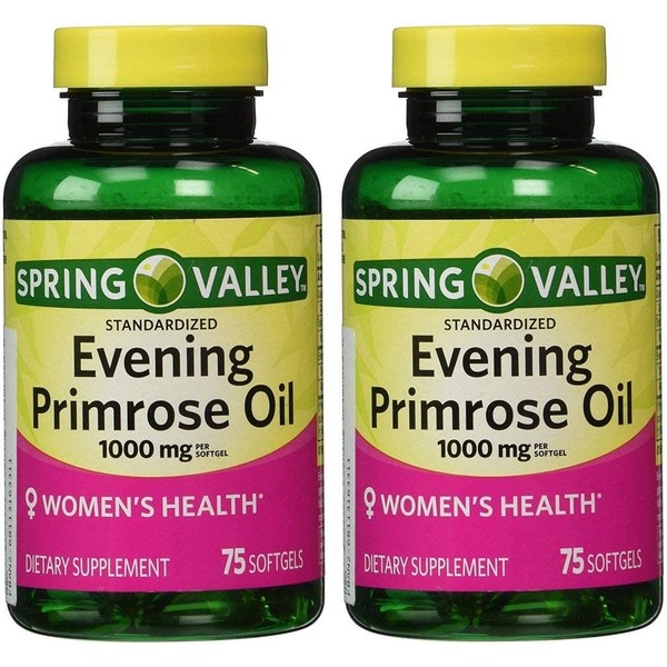 Spring Valley - Evening Primrose Oil 1000 mg,Twin Pack 150 Total Softgels