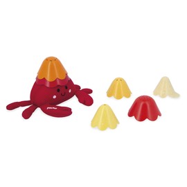 Janod Eremita Bernard Giocattolo da Bagno con Tazze forate in Paglia di Grano, Peluche Acquatico, 6 Tazze forate, Divertimento Acquatico per Bambini, da 10 Mesi, J04734