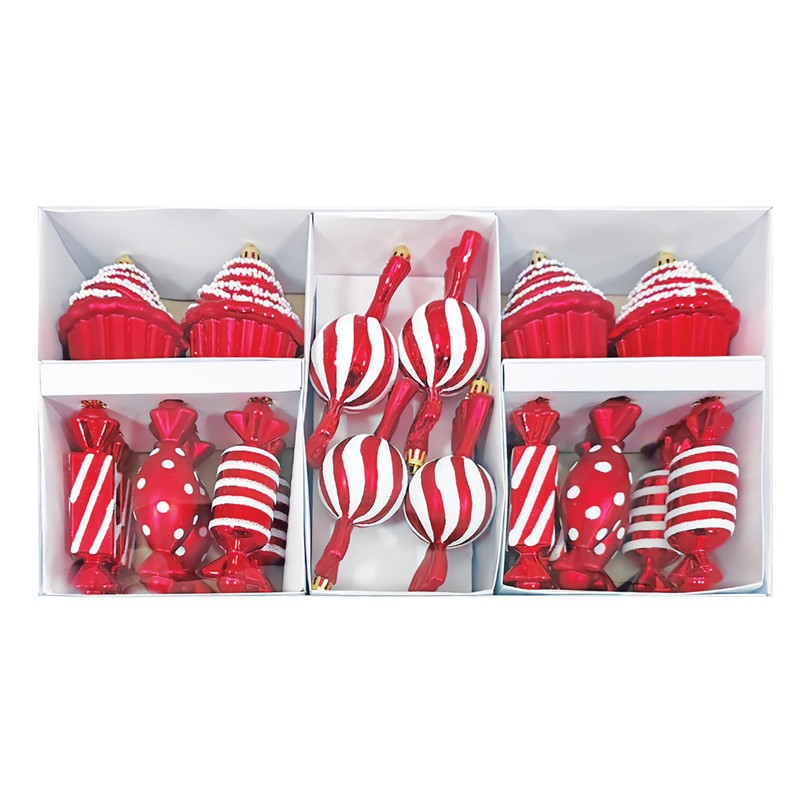 Christmas Tree Decorations Red and White Candy Cane Design 20