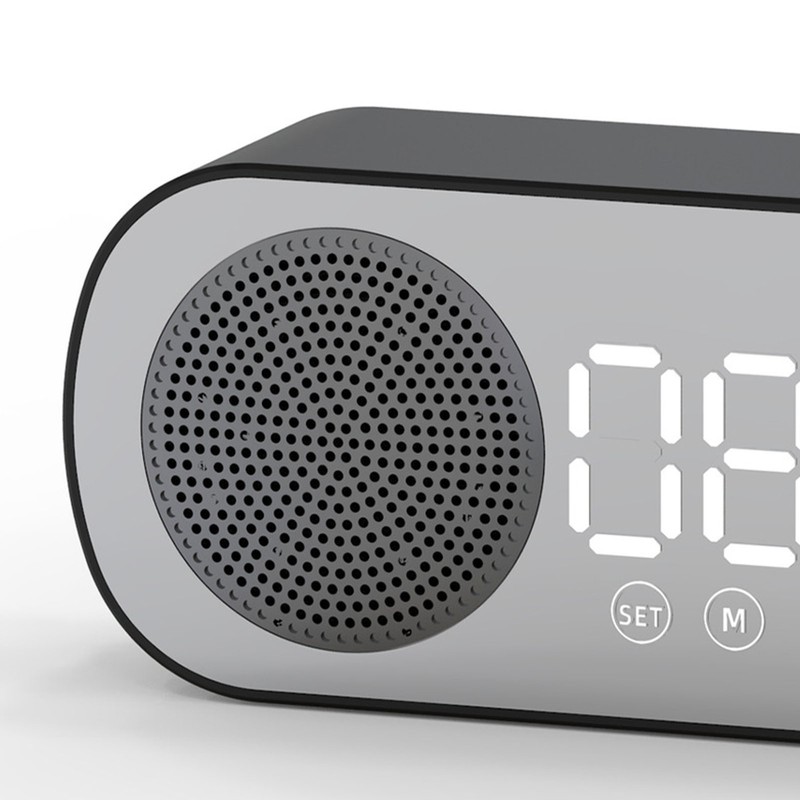 Bluetooth Speaker Clock Multifunctional Smart Digital Mirror Alarm Clock for