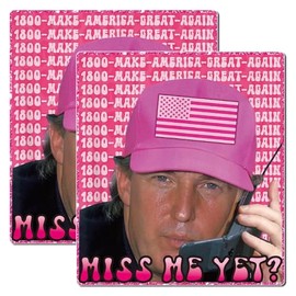 Miss ME Yet Trump Stickers 2024 (2 pcs): Funny Reflective Waterproof Vinyl Trump Bumper Sticker 2024 for Car, Laptop & More - Show Your Support for 2024 Election - Get Your MAGA Decal Now!