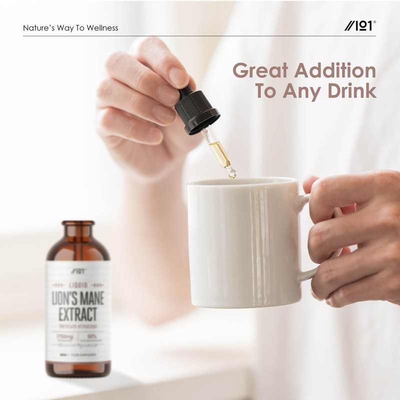 Lion’s Mane Extract Liquid Drops 1750mg - High Strength 50%