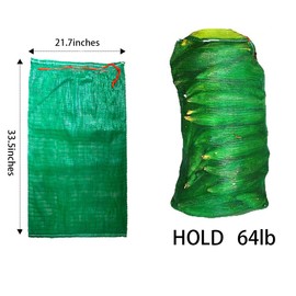 Fulanfudi 10pcs Extra Large Mesh Storage Produce Bags Reusable Vegetable Storage Bags Sacks 21'' x 32'' Holds up to 50 Lbs Vegetable Storage Bags (Green 10)