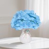 jiebor 50Pcs Blue Hydrangea Artificial Flowers Faux Fake Silk Fabric