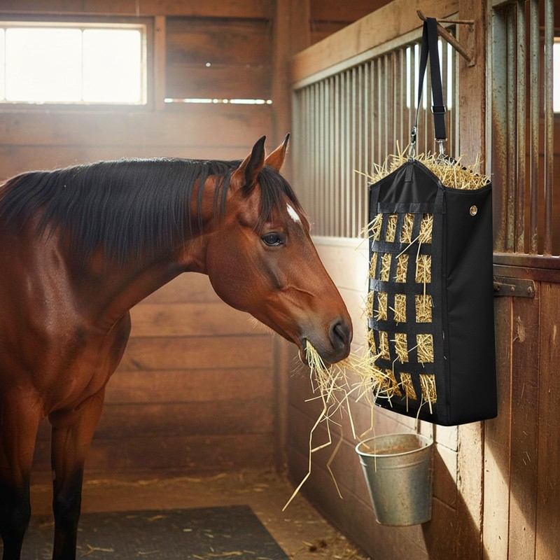 Zcargel 3 Pcs Hay Bags for Horses,Two-Sided Large Slow Feed