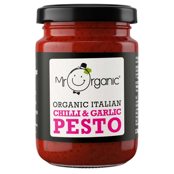 Mr Organic Vegan Chilli and Garlic Pesto, 130 g