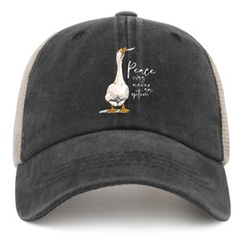 Sefgaen Funny Goose Hat Silly Goose Trucker Hat Men Trendy Mesh Hat for Summer, Allblack-002