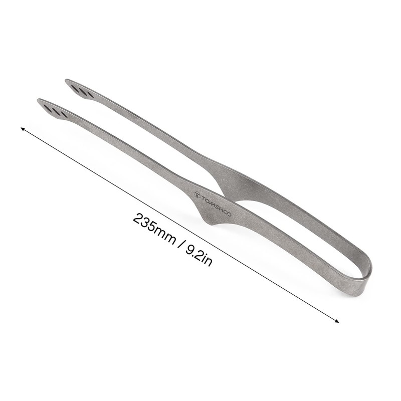 Funien Titanium Tongs 9.2 Inch Lightweight BBQ Grill Tongs Clip