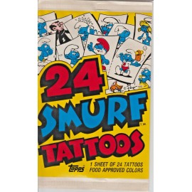 Smurf Tattoos Sheet of 24 TOPPS Peyo Schlumpf Schtroumpf Pitufo 80s Kids Cartoon