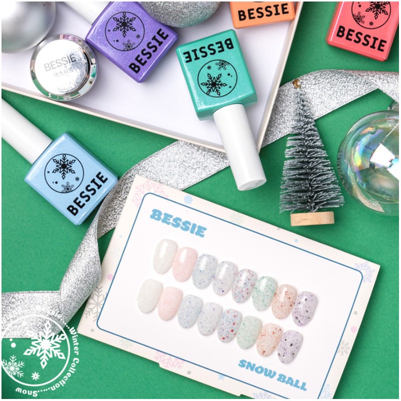 Bessie Besi Gel Snowball Glitter Nail 8 Piece Set /