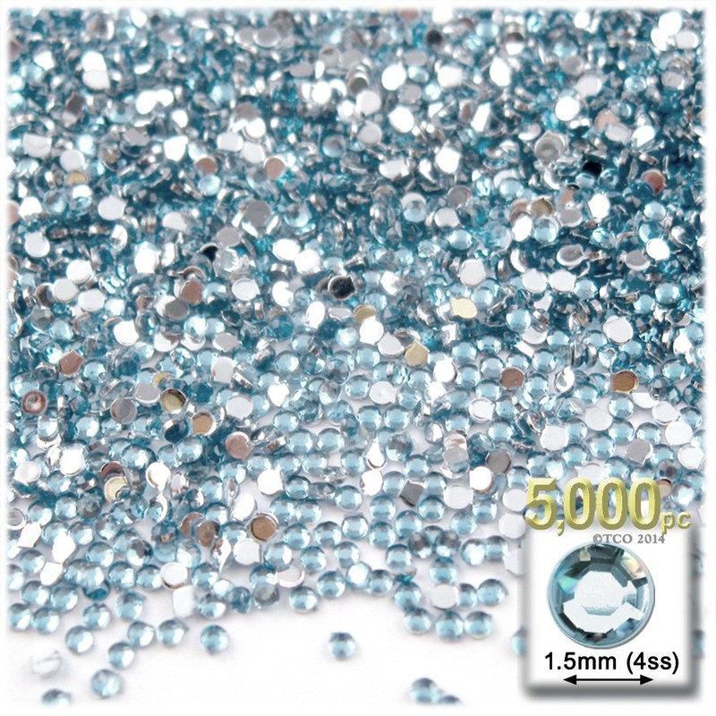 5,000pc Rhinestones Round 1.5mm Tiny for Nails - Flatback Orange