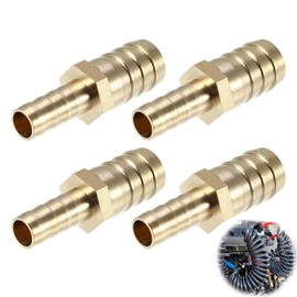 PAVIKE Barb Fittings, Brass Barb Pipe Fittings, Hose Barb Fittings, 16/10mm Barb Male Threaded Pipe Connector, Rust Resistant, Quick Fitting for Water Fuel Air 4pcs