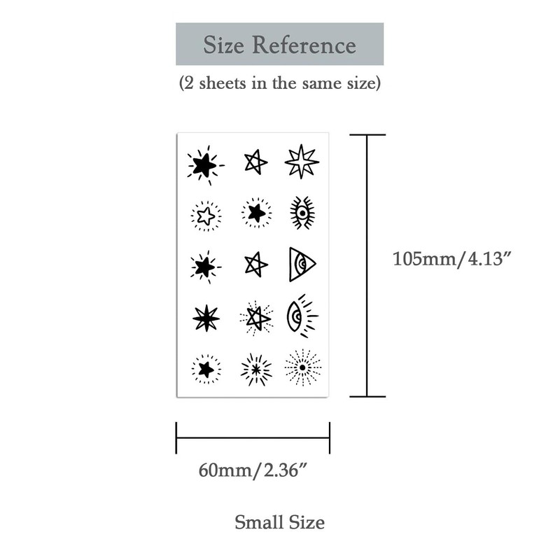 Oottati Small Cute Temporary Tattoo Sticker Set of 2 -