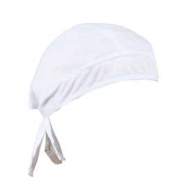 BISMAADH Sweat Wicking Adjustable Dew Rag Cooling Helmet Liner - Beanie, Chemo, Skull Cap Headwrap, Scarf, Bandana for Unisex, White, One Size