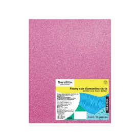 Barrilito Foamy Carta Diamantina Rosa 10 Hojas