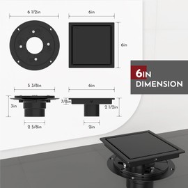 WEBANG 6 Inch Square Shower Drain Black Floor Drain with Flange Reversible 2-in-1 Cover Tile Insert Grate Removable SUS304 Stainless Steel CUPC Certified Matte Black