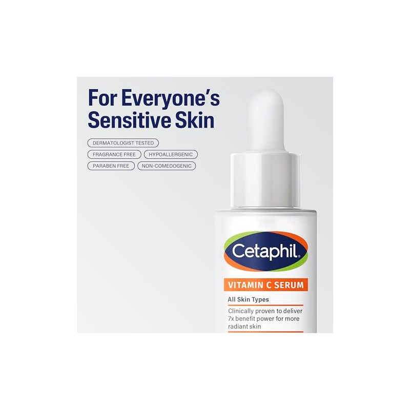 Cetaphil Suero de Vitamina C con Niacinamida para Pieles Sensibles,