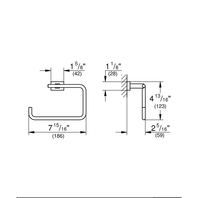 GROHE Essential Cube Towel Ring 40510001