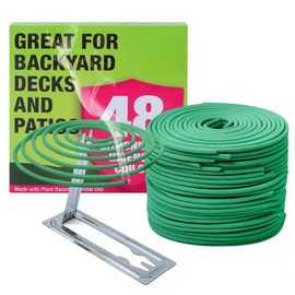 Citronella Incense Spiral - Each Coil Lasts 5-7 Hours - Suitable for Outdoor Camping, Patio, Hiking etc (2 Pack Contains 48 Spools and 2 Spool Stands)