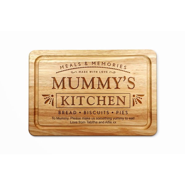 Mothers Day Unique Engraved Hardwood Wooden Chopping Board, Personalised with