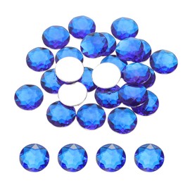 sourcing map Flat Back Round Acrylic Rhinestones,25mm Deep Blue Flatback Crystal Rhinestones for Crafts Clothes Shoes DIY Decoration Gifts 25Pcs