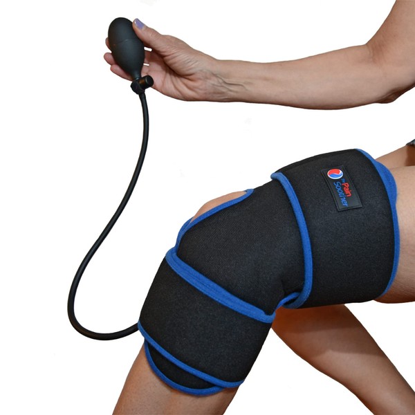 Compression Ice Pack for Knee - Cold Therapy for After Knee Surgery and Pain Relief, Inflatable Brace with Air Pump for Joints, FSA or HSA Eligible, Scroll Down to Bundle with X-tra Gel Pack