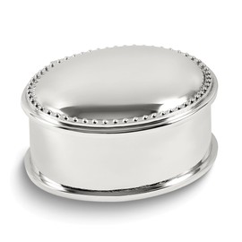 Diamond2Deal Silver-Plated Oval Bead Jewelry Box