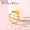 FindChic Waterdrop Statement Rings for Women 18K Gold Plated Adjustable