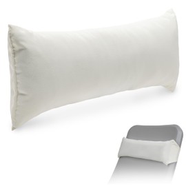 Coast Modern Outdoor Lounge Chair Pillow with Strap - Waterproof Headrest Pillow for Pool Lounger & Patio Chaise Cushion, Natural