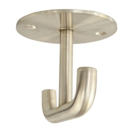 Gedotec Coat Hook Silver | 1 Piece | Ceiling Hook 60 x 60 mm | Lima | Design Coat Hook Rigid | Brushed Stainless Steel | Double Base Hook Modern | Double Hooks with Mounting Material