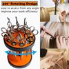 XDONEF Rotating Hair Scissors Holder, Wooden Barber Scissors Storage Holder