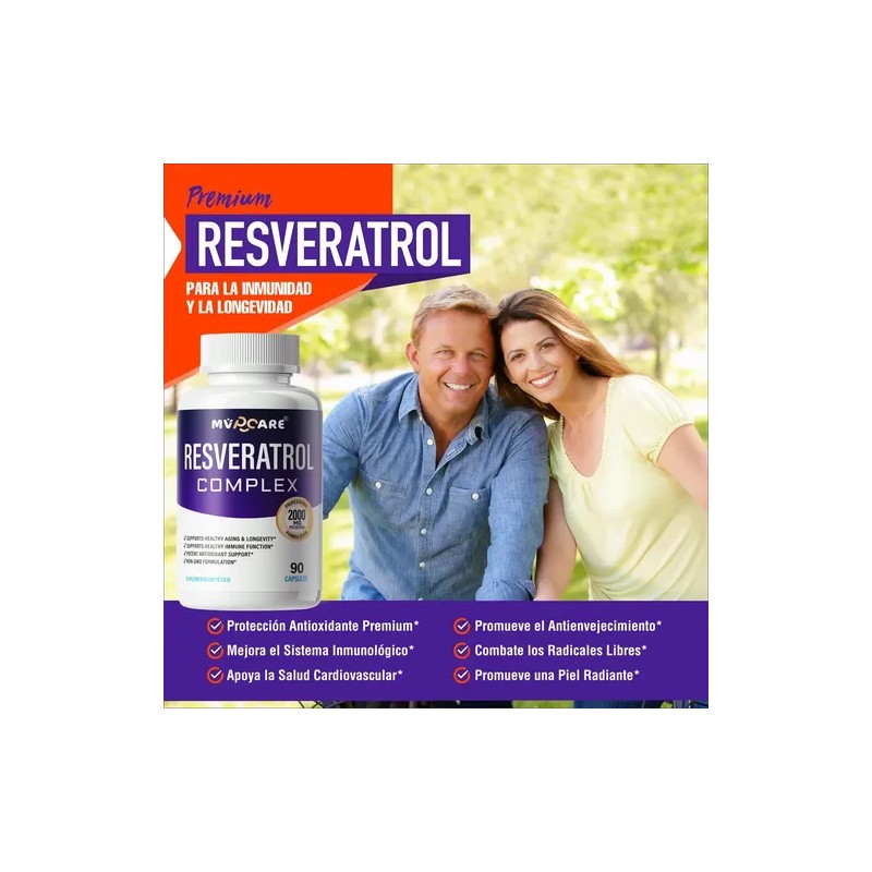 Resveratrol De 90 Cáps Con Semilla De Uva Roja Acai